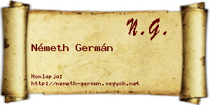 Németh Germán névjegykártya